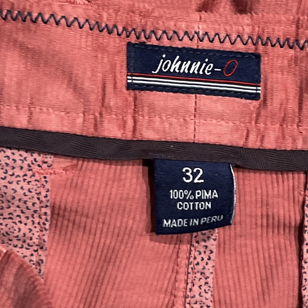 Johnnie-O Shorts Men's Size 32 Malibu Red Pima Cotton Mariner Bombay Performance - Picture 9 of 10